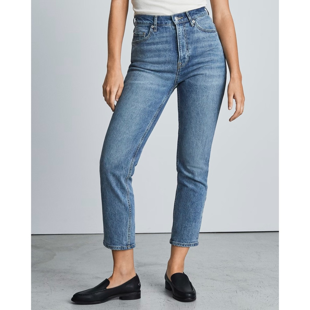 Everlane The Original Cheeky Jean 30 Crop High Rise Straight Organic Cotton